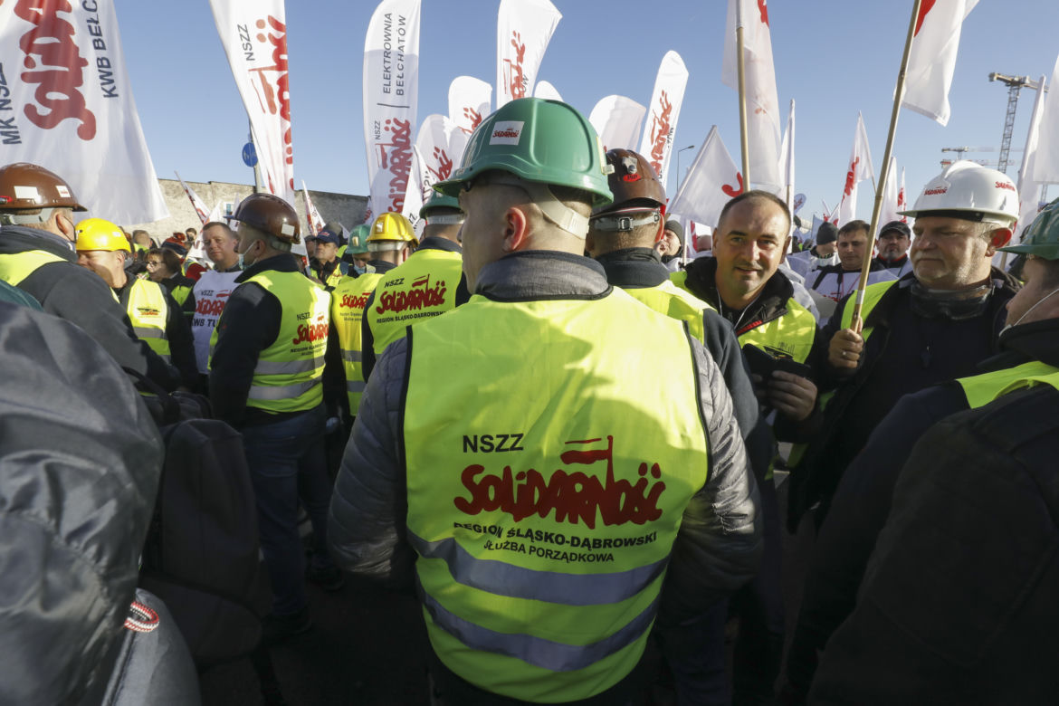 Protest "Solidarności" w Luksemburgu