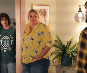 Barwy szczęścia, odc. 3295. Ewa (Gabriela Ziembicka), Romeo (Jacek Tyszkiewicz), Aldona (Elżbieta Romanowska), Borys (Jakub Wieczorek)