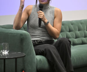 Iga Świątek i Daria Abramowicz na konferencji