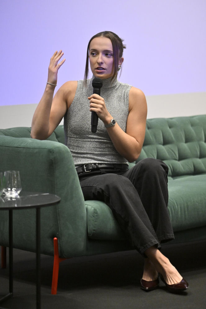 Iga Świątek i Daria Abramowicz na konferencji