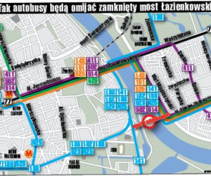 Warszawa. Most Łazienkowski zamknięty. UTRUDNIENIA w Warszawie