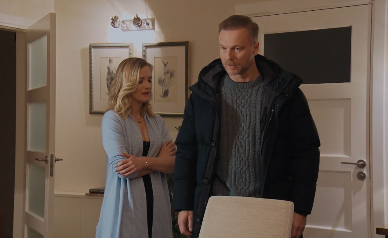M jak miłość, odcinek 1662: Julia (Marta Chodorowska), Andrzej (Krystian Wieczorek)