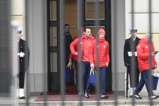 Kacper Tomasiak i skoczkowie u prezydenta