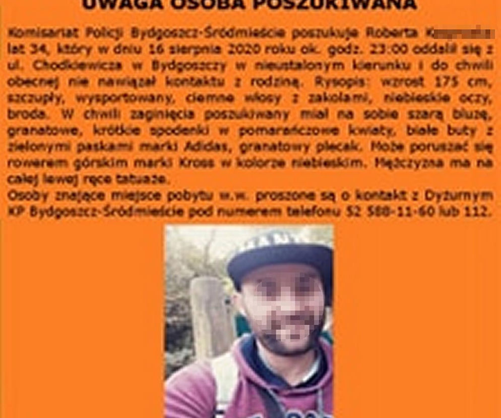 Był poszukiwany, utonął w Brdzie