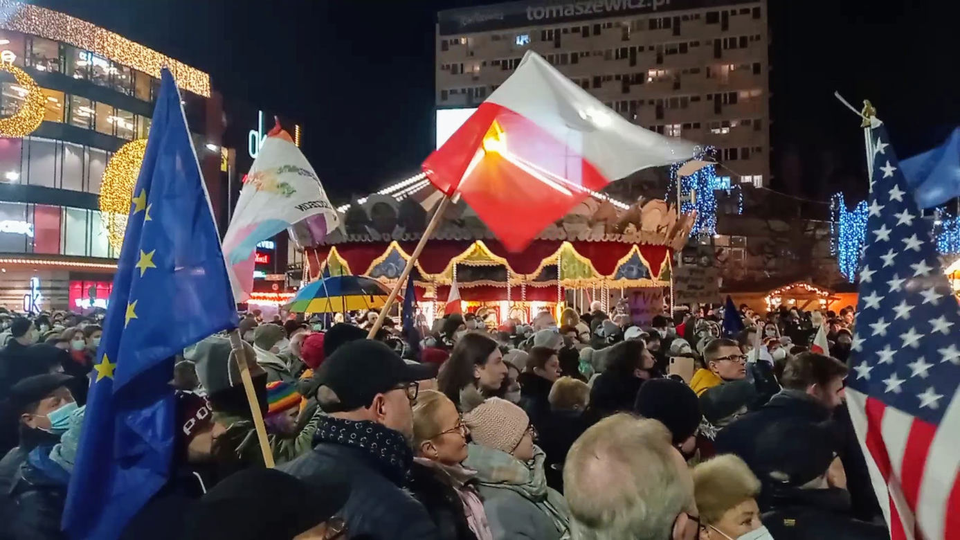 Protest "Wolne media" w Szczecinie