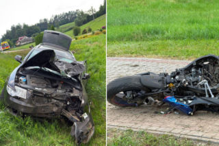 Dramat na Podkarpaciu. Zderzenie motocykla z autem, nie żyje jedna osoba