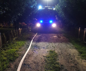 Samociążek. Pożar w środku nocy! Domek letniskowy płonął jak pochodnia