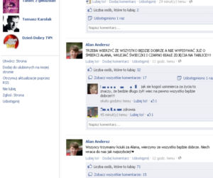 Alan Andersz - fani tracą nadzieję, wpisy na facebooku