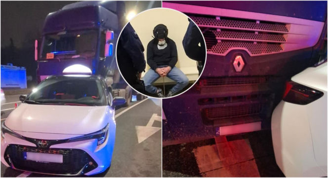 Sceny jak z filmu akcji! Ukradł ciężarówkę z burakami, pędził naćpany i uciekał przed policją