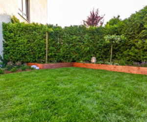 Ogródek przy mieszkaniu w bloku