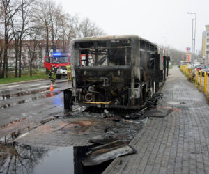 Pożar autobusu na ulicy Ku Słońcu w Szczecinie