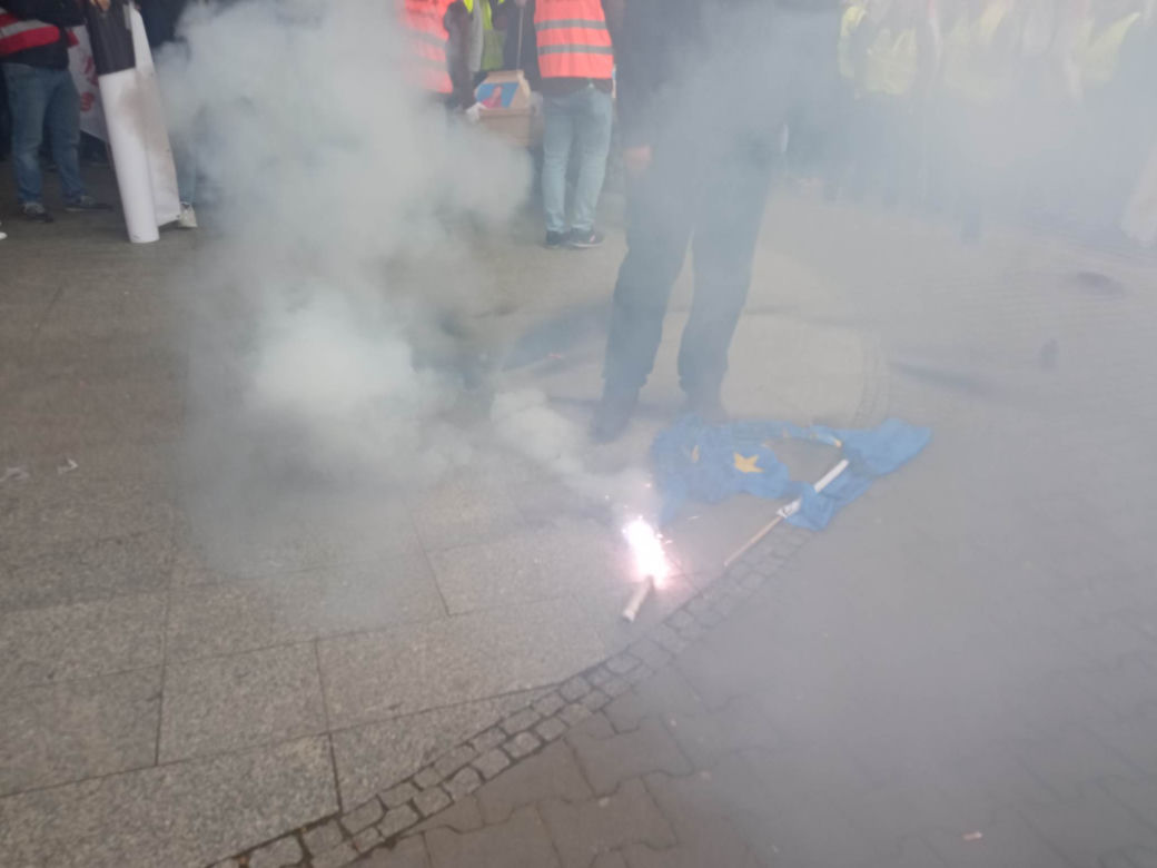 Protest górników w Warszawie