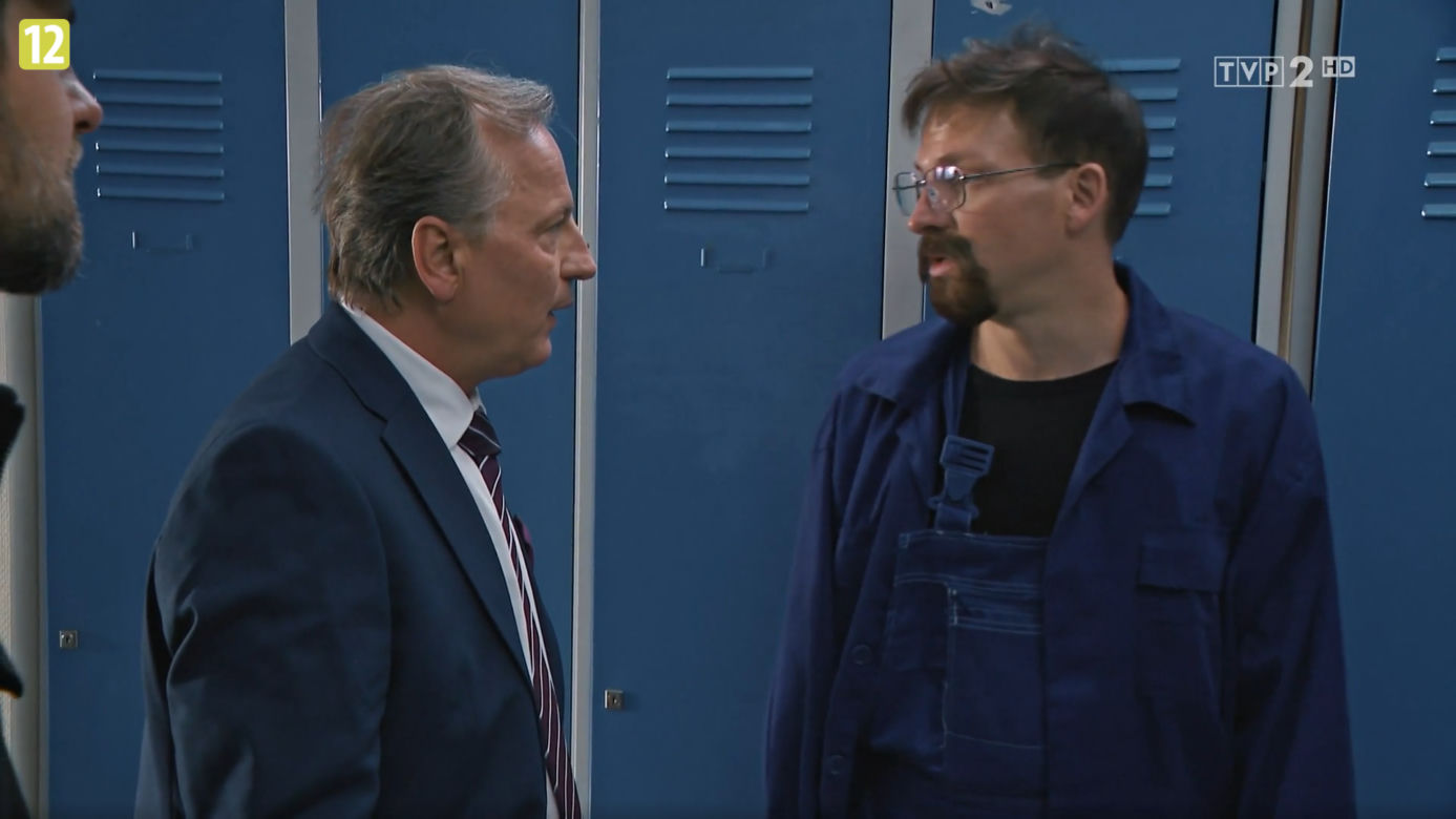 Barwy szczęścia, odc. 2593: Łukasz (Michał Rolnicki), Dolecki (Dariusz Niebudek) 