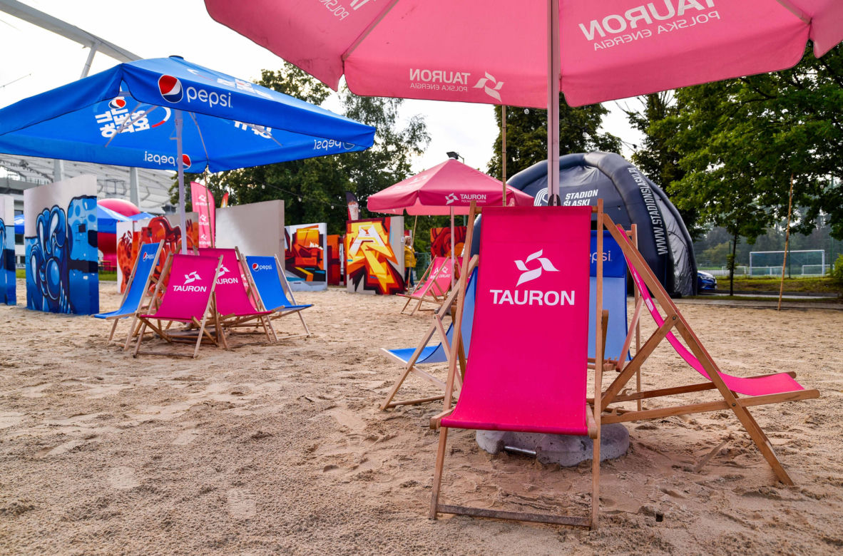 Tak wygląda sztuczna plaża przy Stadionie Śląskim. Rozkręcaliśmy tam imprezę w ramach Eska Summer City