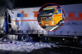 Kierowca ciężarówki spłonął żywcem. Dwie osoby w szpitalu po tragicznym wypadku