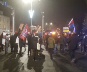 Strajk Kobiet w Gdańsku 1.02.2021. Blokada Huciska przez protestujących