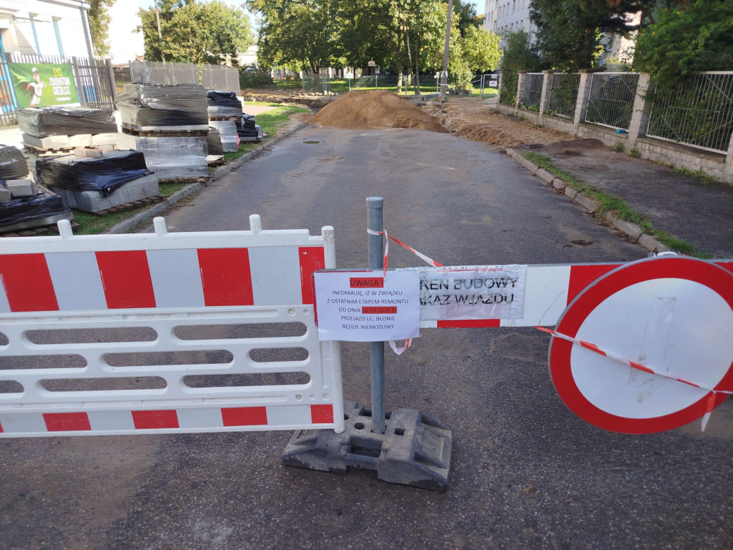 Roboty drogowe na ulicy Błonie w Siedlcach
