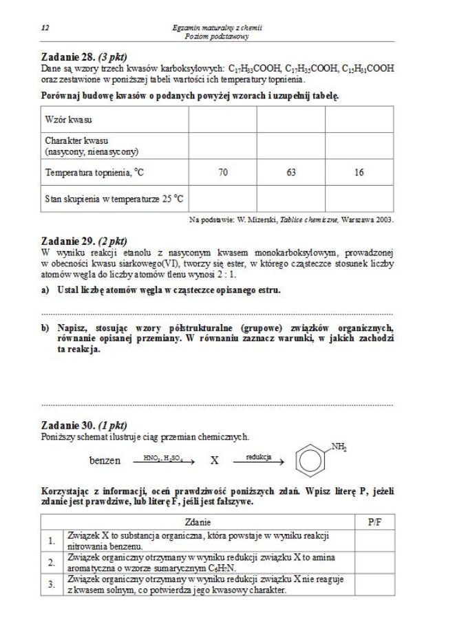 Chemia 2013 poziom podstawowy