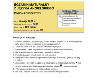 Matura 2022: język angielski. Arkusze odpowiedzi, pytania CKE. Poziom podstawowy