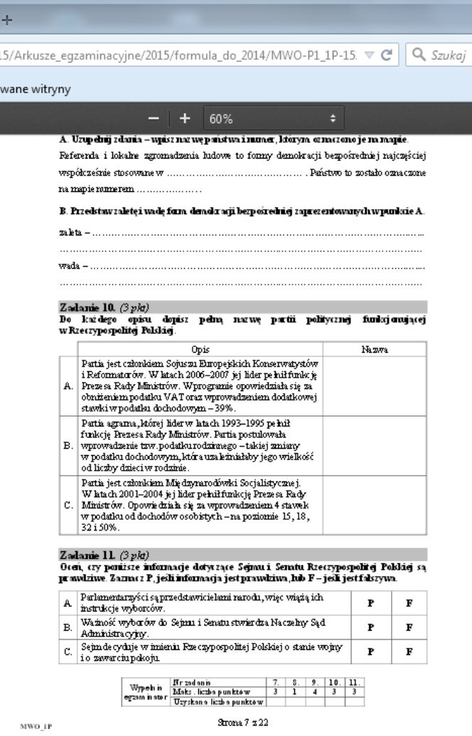 6 Matura podstawowa WOS 2015 ARKUSZE