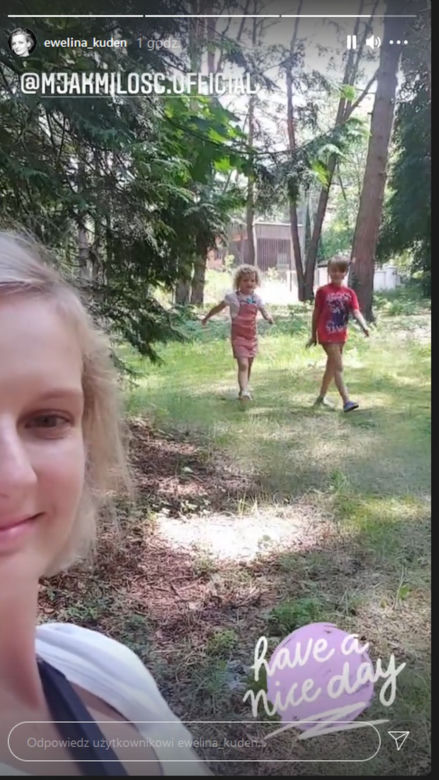 M jak miłość na planie. Pola (Hania Nowosielska), Misiek (Aleksandr Bożyk), Weronika (Ewelina Kudeń-Nowosielska)