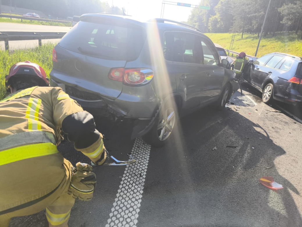 Wypadek na autostradzie A4 w Mysłowicach