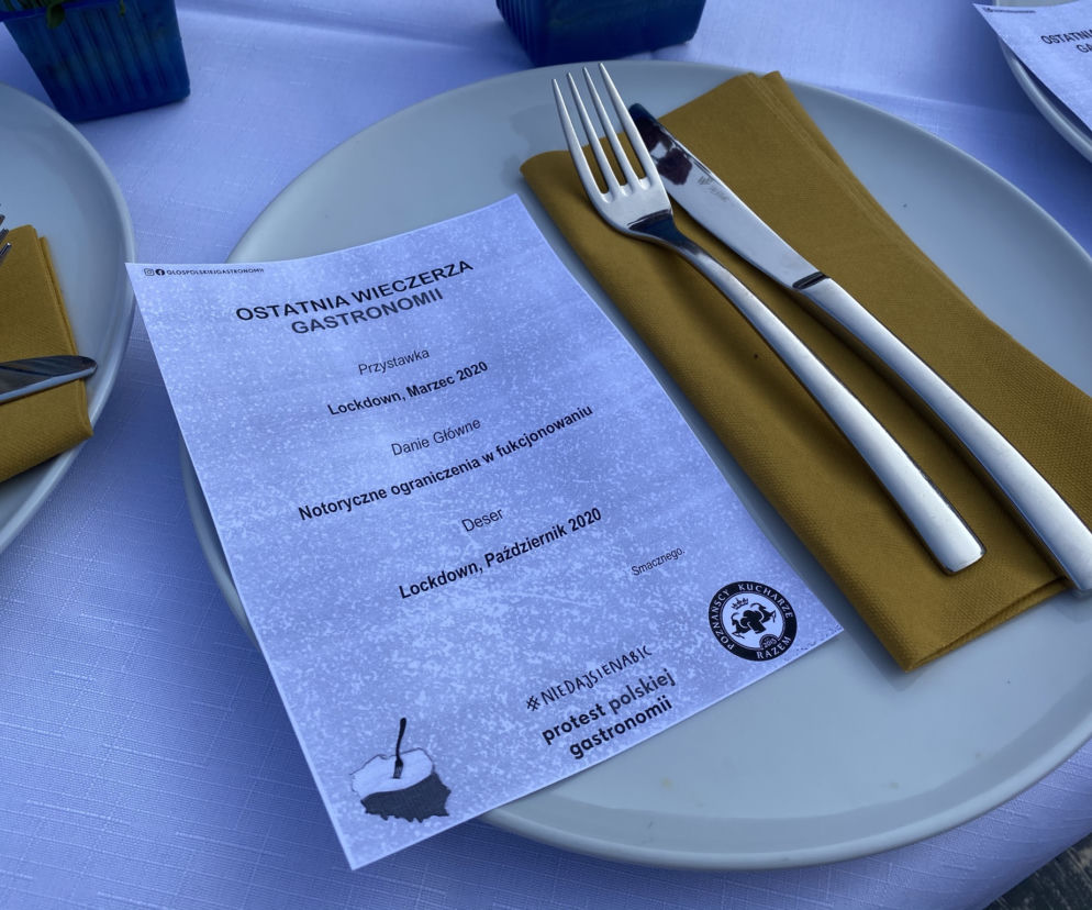 Protest branży gastronomicznej w centrum Poznania