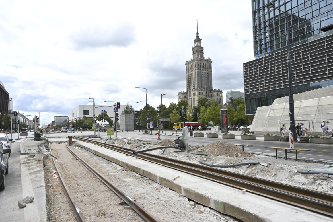 Remont torowiska na ul. Marszałkowskiej (sierpień 2025)