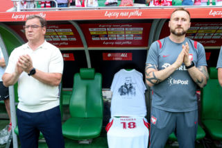 Jacek Magiera uhonorowany na meczu Polska - Ukraina