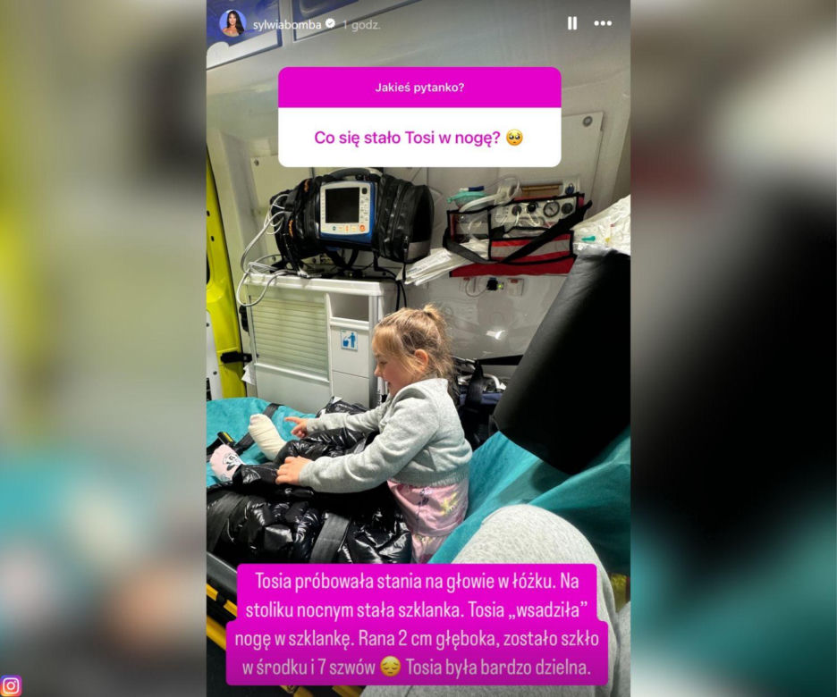 Córka Sylwii Bomby miała wypadek i wylądowała w szpitalu. Ma siedem szwów