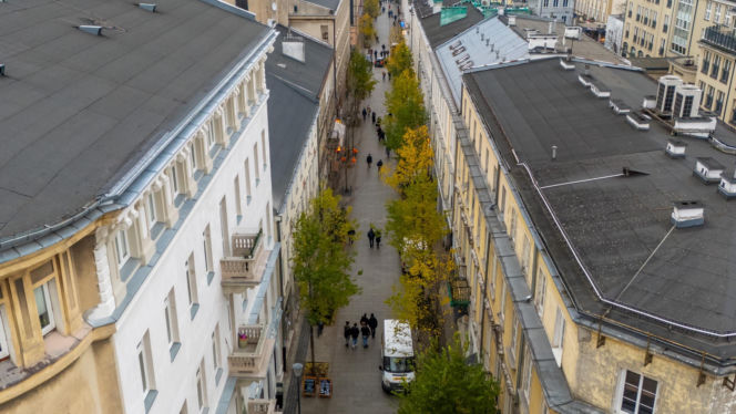 Nowe Centrum Warszawy zimą