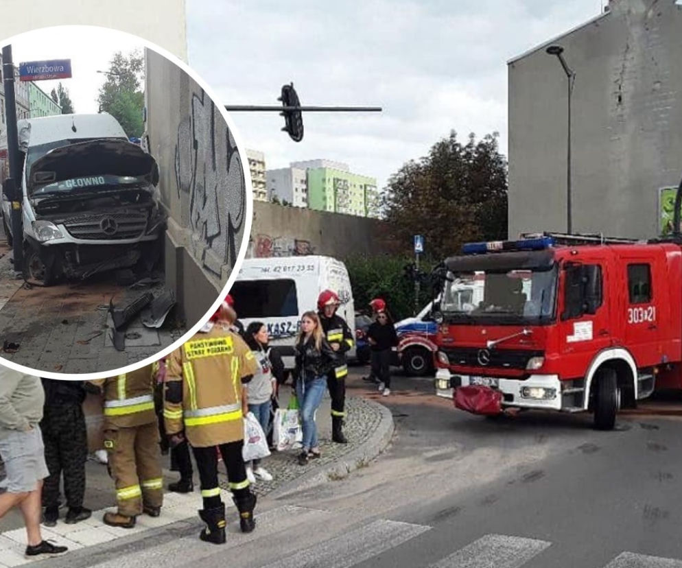 Groźny wypadek busa i osobówki w centrum Łodzi