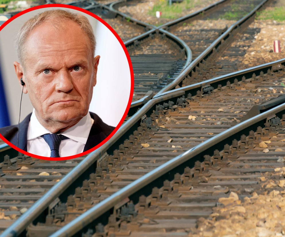 Tory kolejowe, a obok na miniaturze premier Donald Tusk. O incydencie pod Łukowem przeczytasz na SE Polityka.