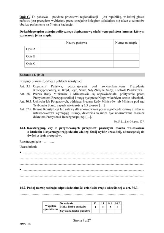 ARKUSZE CKE - Matura z wiedzy o społeczeństwie 2019