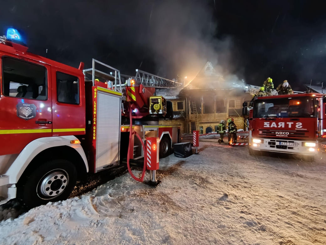 Gaszenie pożaru w Bukowinie Tatrzańskiej