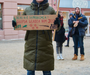 Lublin: Protest w obronie dzików. „Nie dla myśliwych”