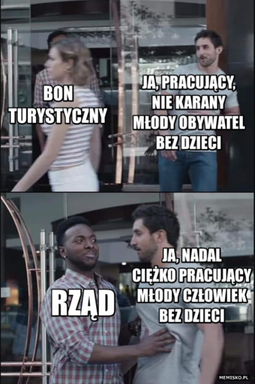 Bon turystyczny MEMY. "Kiedy jesteś bezdzietnym, pracującym obywatelem..." 