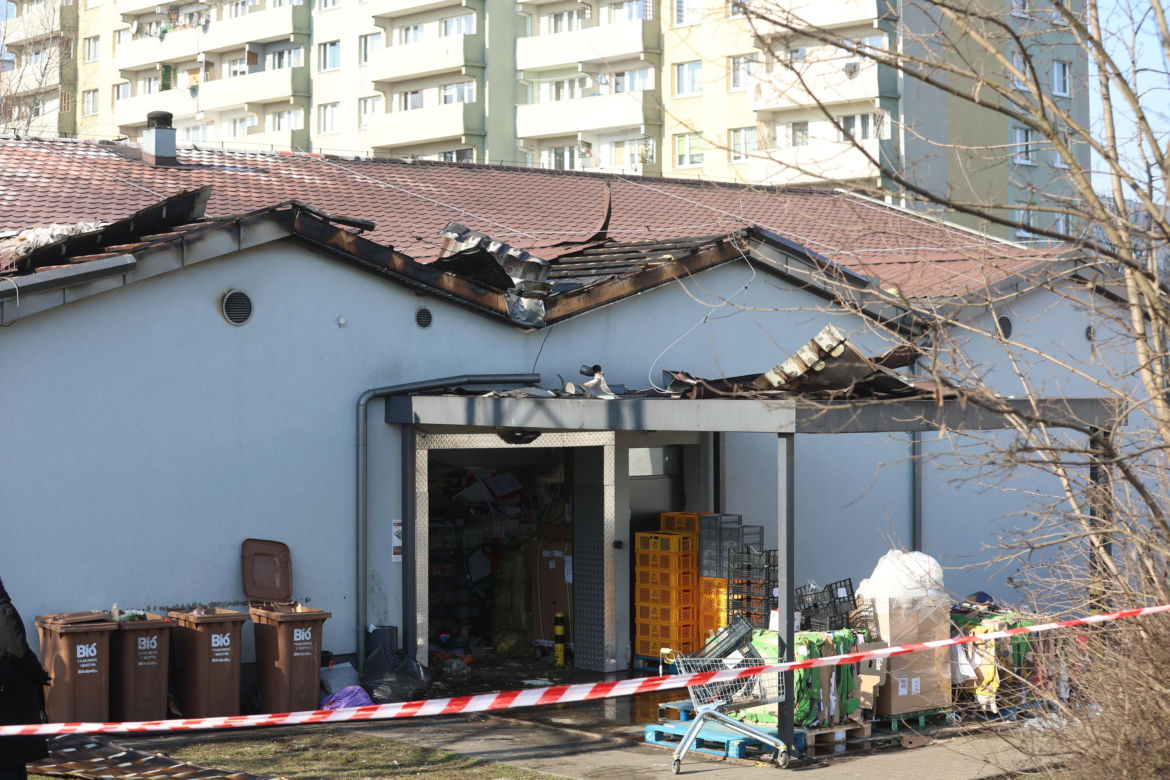 Pożar biedronki w Katowicach