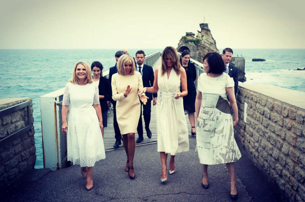 Małgorzata Tusk z Melanią Trump i Brigitte Macron