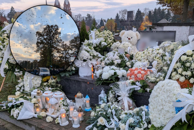 Mieciu spoczął obok ukochanego dziadka. Grób 3-latka tonie w białych kwiatach