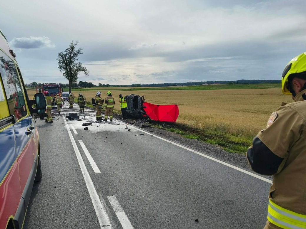 Tragiczny wypadek na DK 16 w Jędrychowie