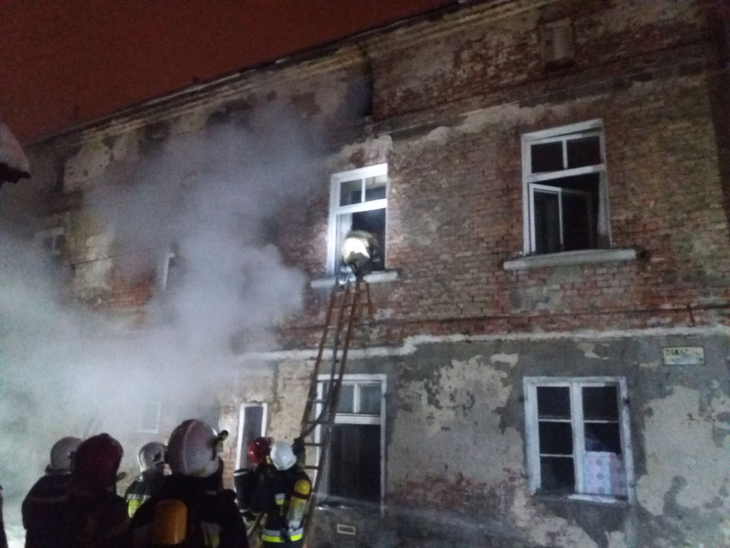 Pożar mieszkania na Wybickiego w Grudziądzu