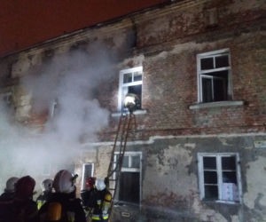 Pożar mieszkania na Wybickiego w Grudziądzu