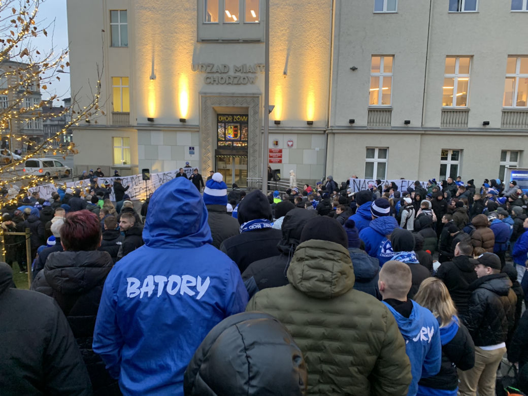 Protest kibiców Ruchu Chorzów w sprawie stadionu 