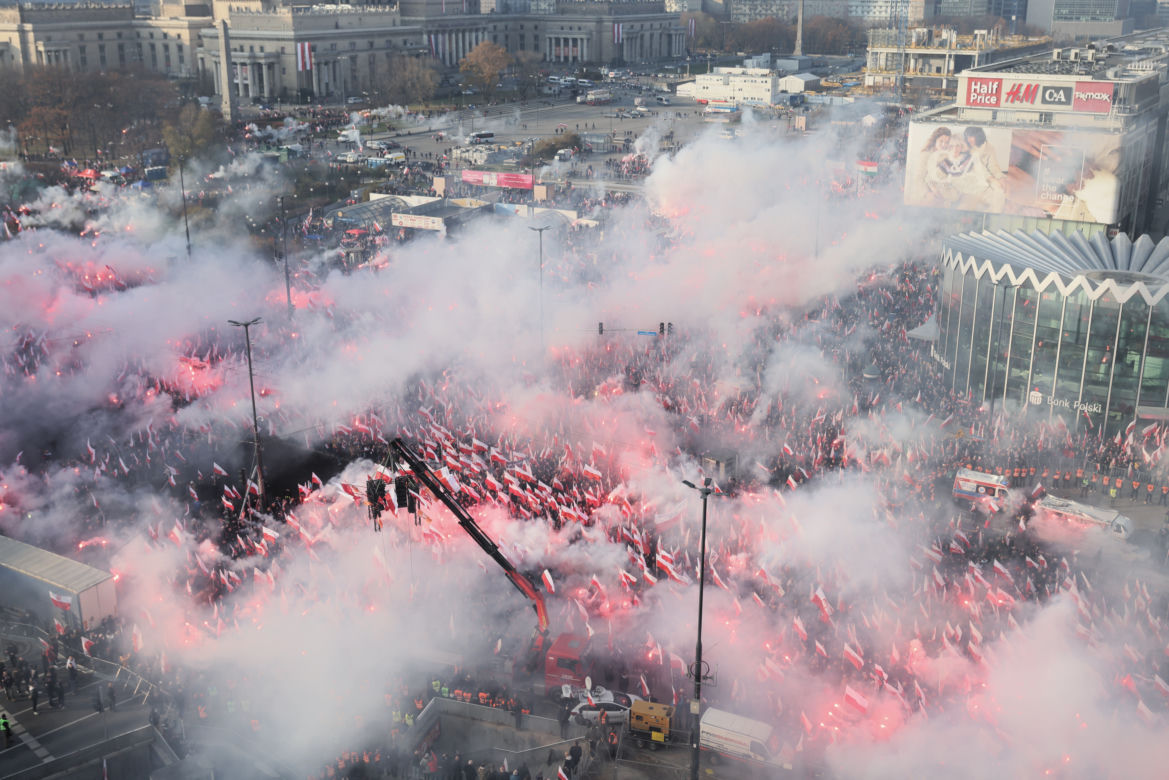 Marsz Niepodległości z lotu ptaka
