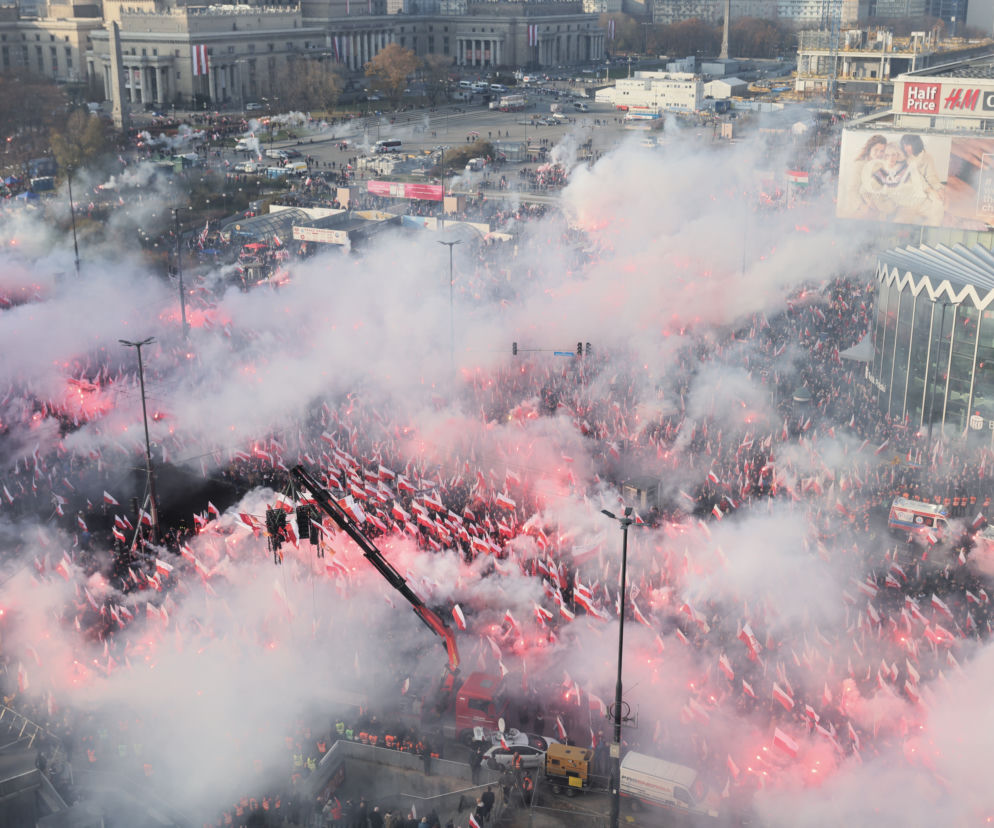 Marsz Niepodległości z lotu ptaka