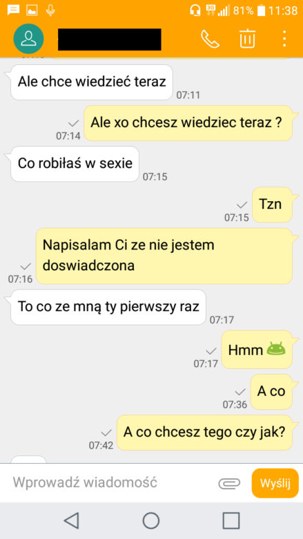 Białystok. Zapis SMS rozmowy z pedofilem zatrzymanym na ul. Warszawskiej