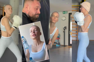 Łysa Edyta Pazura pokazała, jak boksuje. Wskoczyła w obcisłe legginsy i zaczęła walić w worek