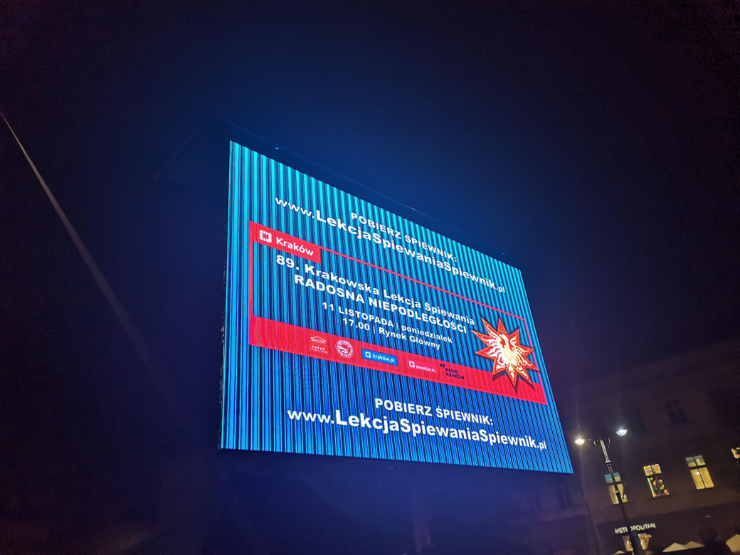 89. Krakowska Lekcja Śpiewania pod hasłem "Radosna Niepodległości"