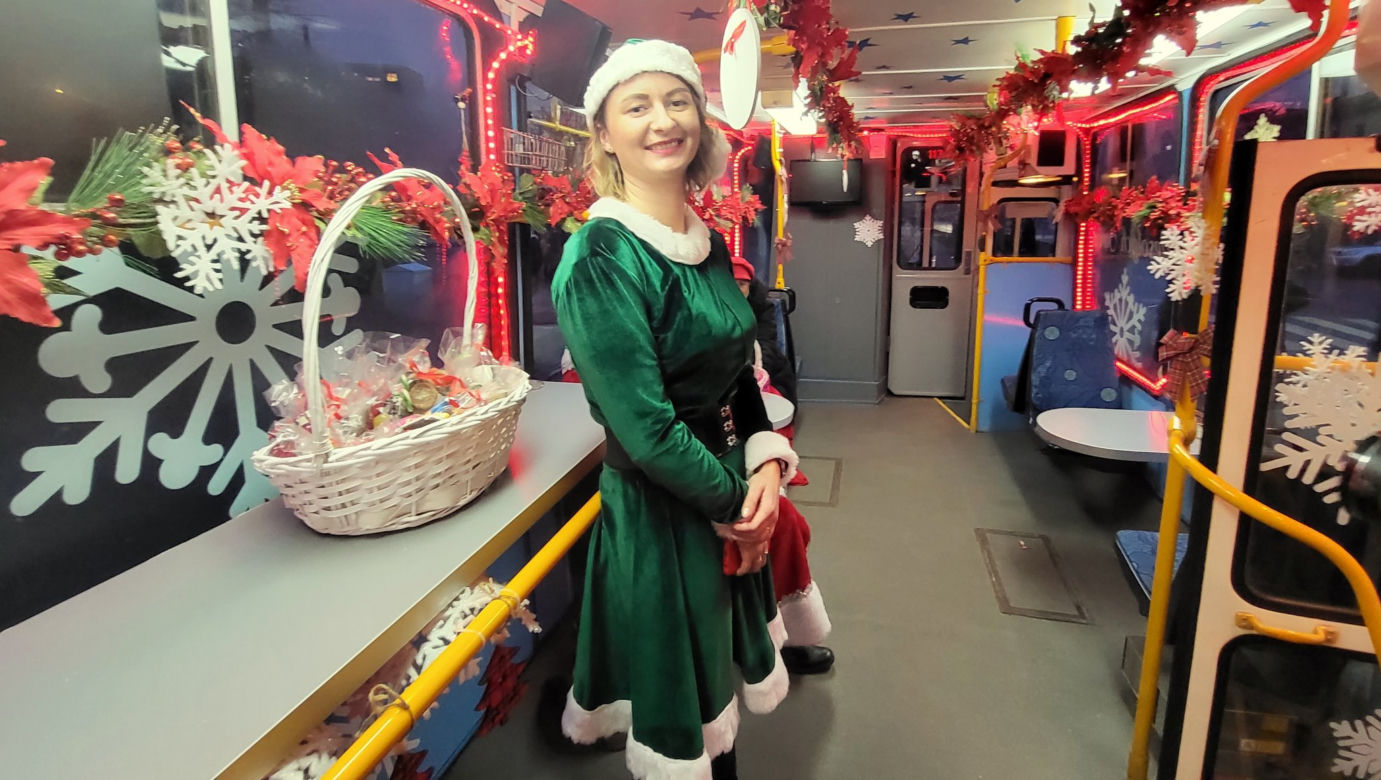 Świąteczny tramwaj na ulicach Gorzowa